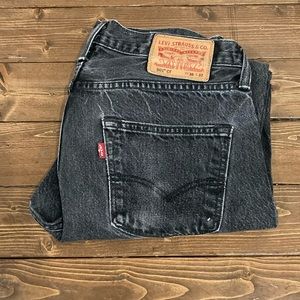 Faded black Levi’s 501CT jeans